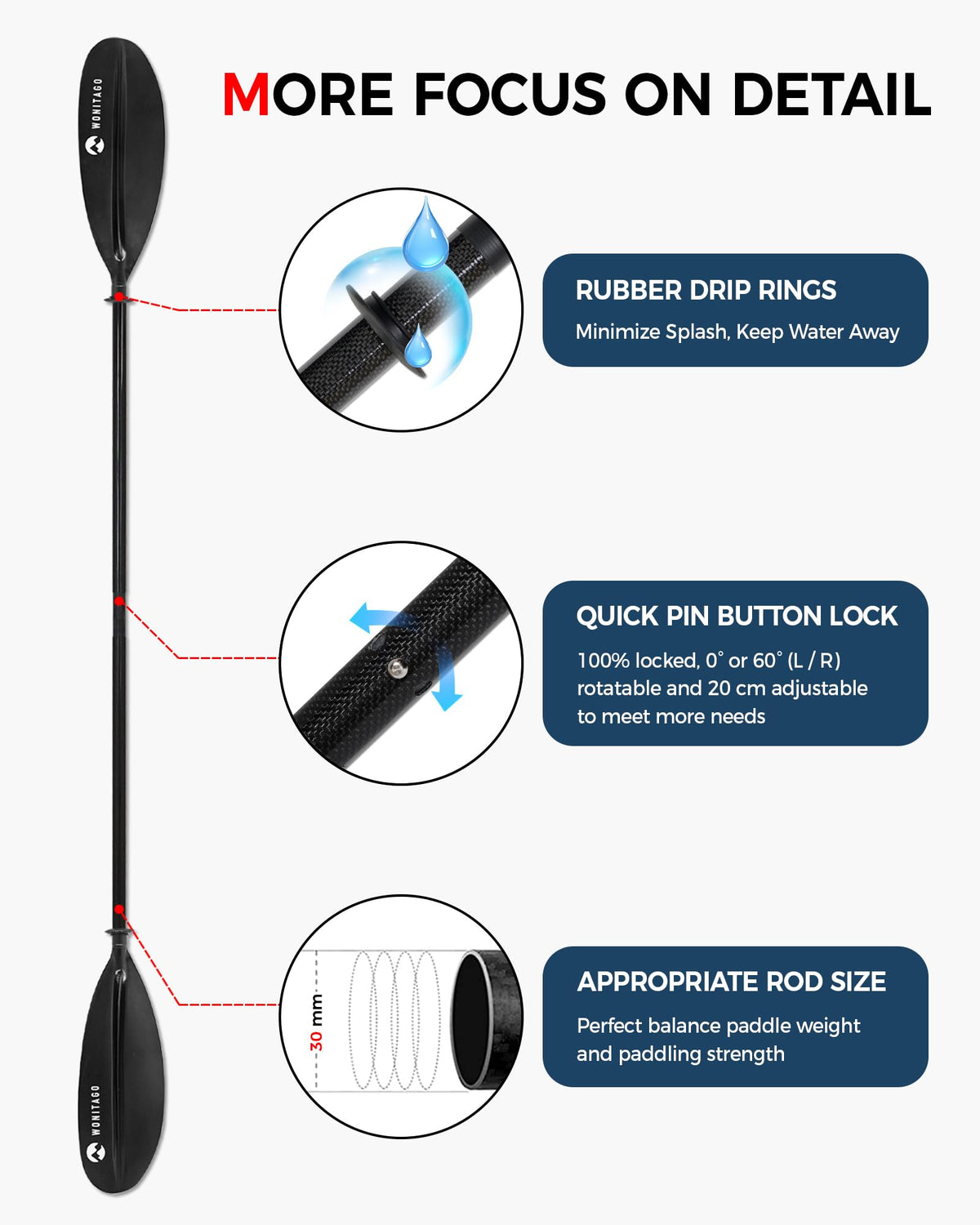 Adjustable Lightweight Kayak Paddle I398290