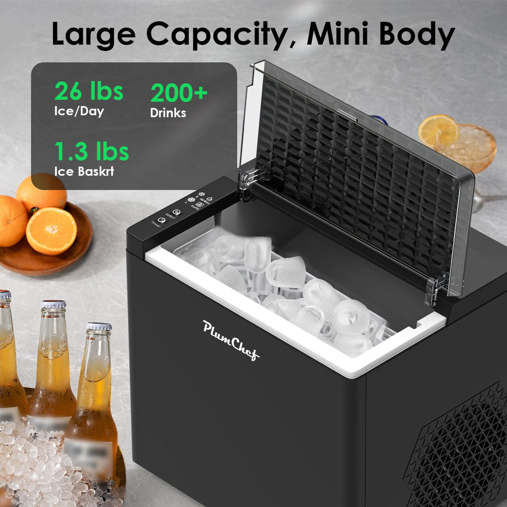 Portable Countertop Ice Maker Machine, 26Lbs/24H, Black Y174