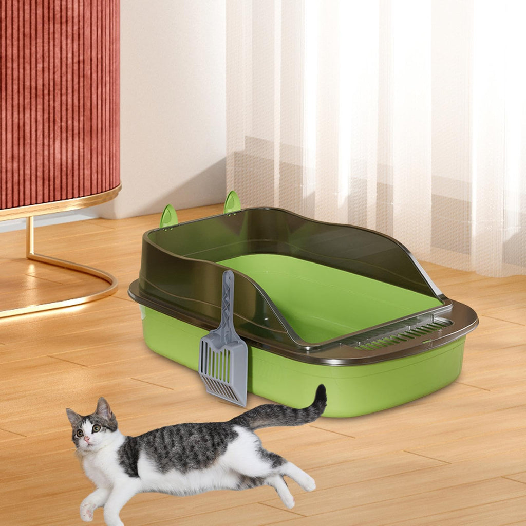 Green Semi Closed Sifting Cat Litter Box V312
