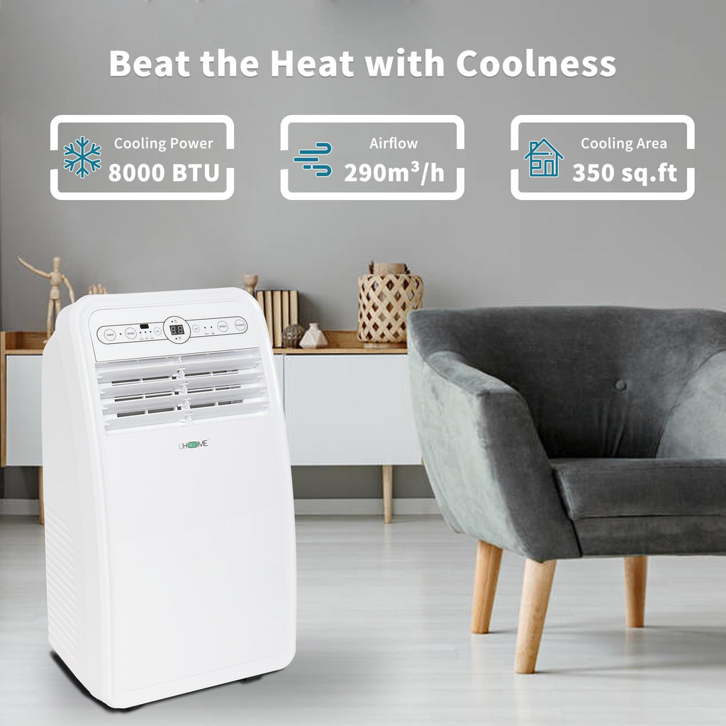 8000 BTU White Portable Air Conditioner D729