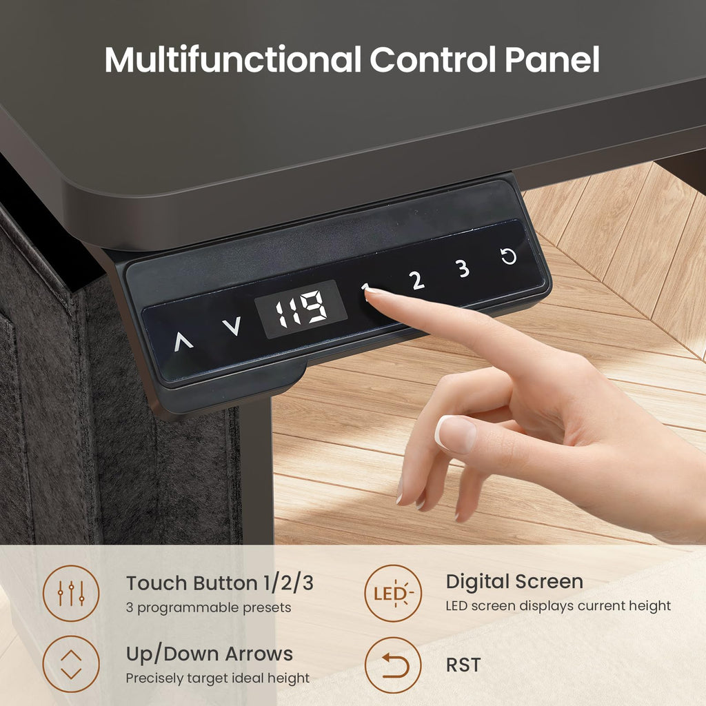 L Shaped Standing Desk with File Cabinet S538