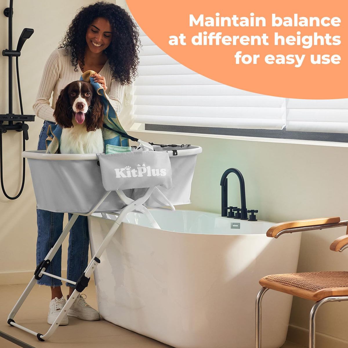 Portable 5 Height Adjustable Dog Bathtub V254