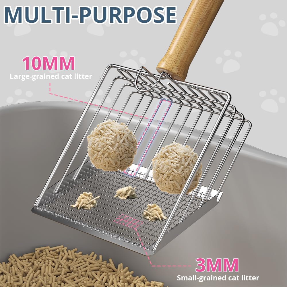 Metal Litter Scoop with Beech Wood Grip B518