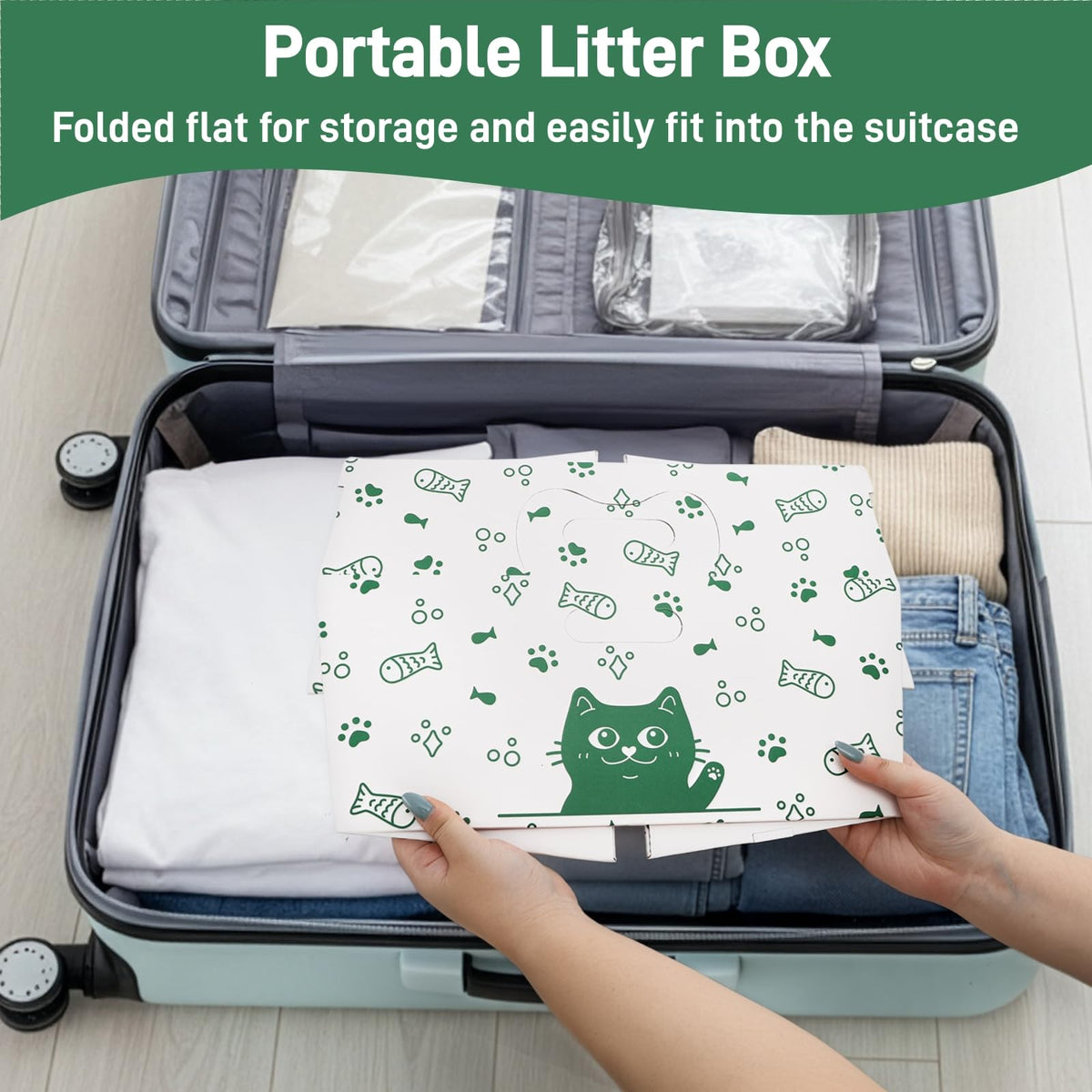 8 Pack Disposable Cat Litter Box with Scoop P2315