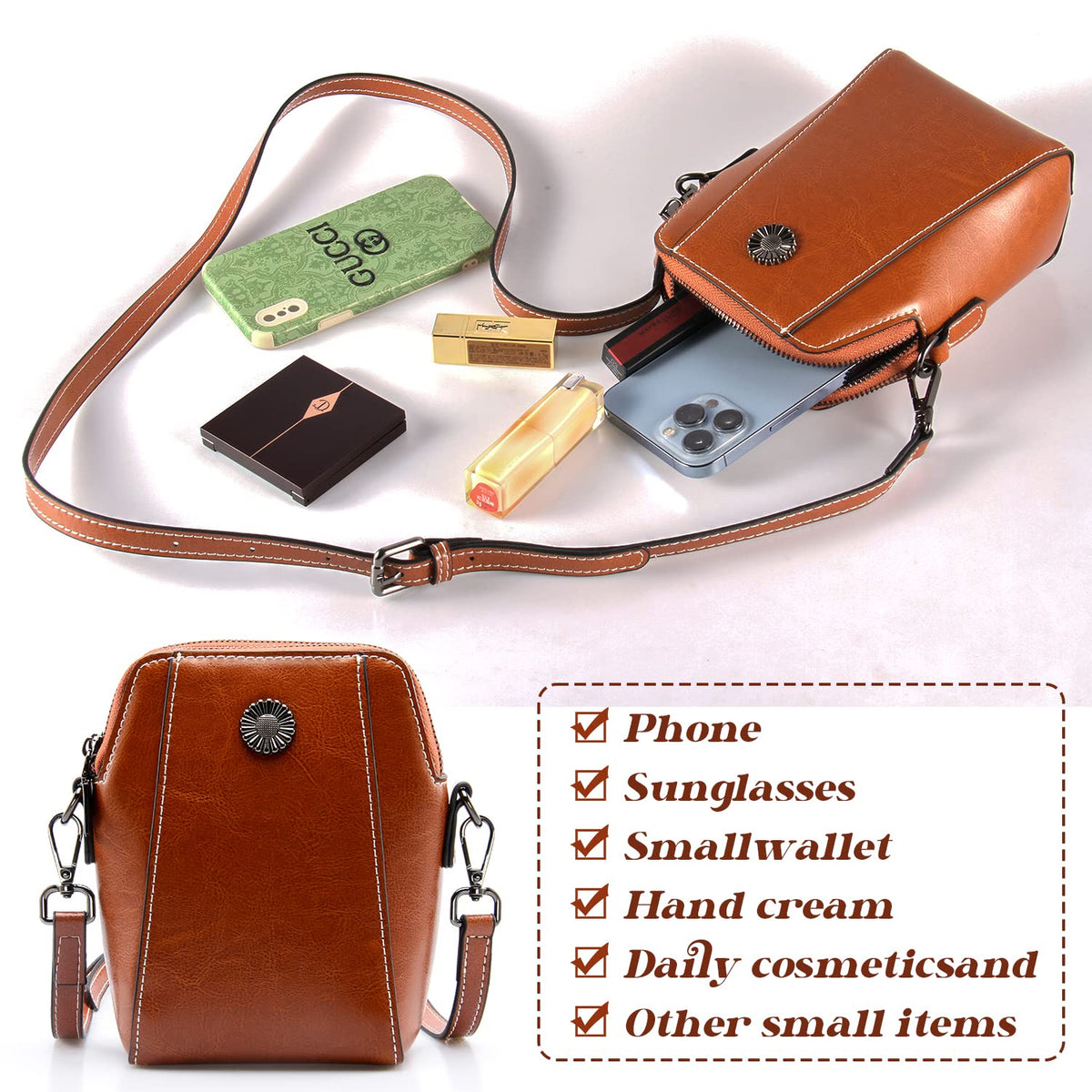 Small Genuine Leather Crossbody Bags X783