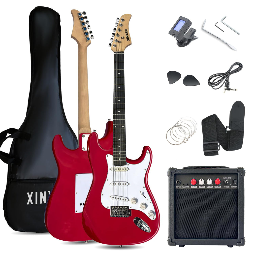 39in Full Size Beginner Electric Guitar Starter Kit with Case, Amp, Strings, Pick, Tremolo Bar Z6437