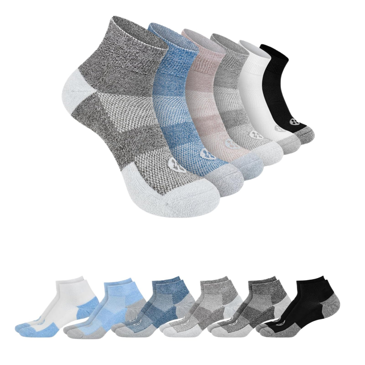 Diabetic Socks for Men, 12 Pairs Ankle & Low Cut Size 9-15 U745038