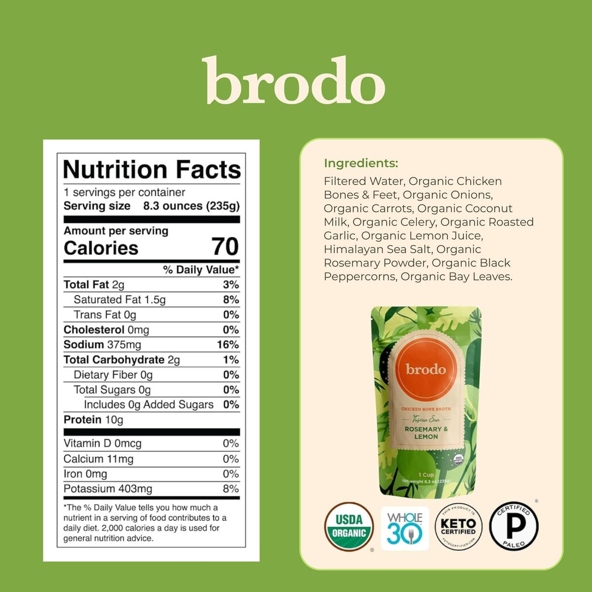 Organic Chicken & Beef Bone Broth 6x 8.3 oz C576
