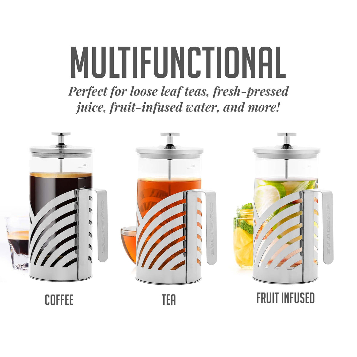 French Press Coffee Maker 34oz with 4 Filters I72899