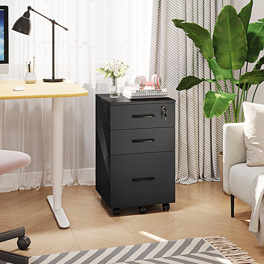 3 Drawer Wood Mobile File Cabinet V905625