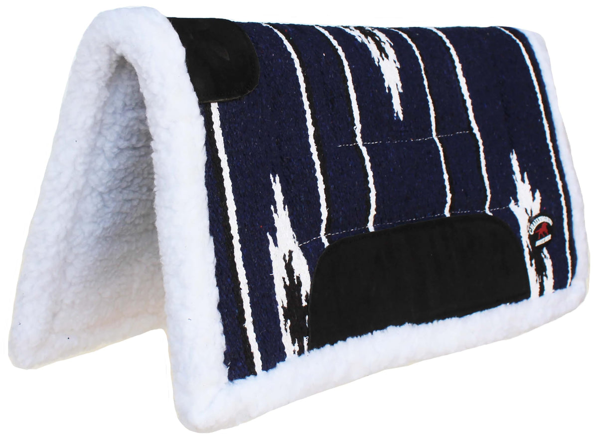 24"x24" Cotton Acrylic Fleece Padded Western Saddle Pad Navy I76946