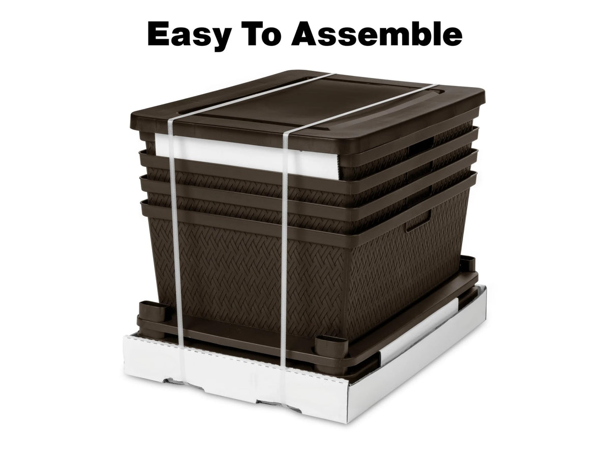Brown 4 Drawer Plastic Storage Dresser V1600