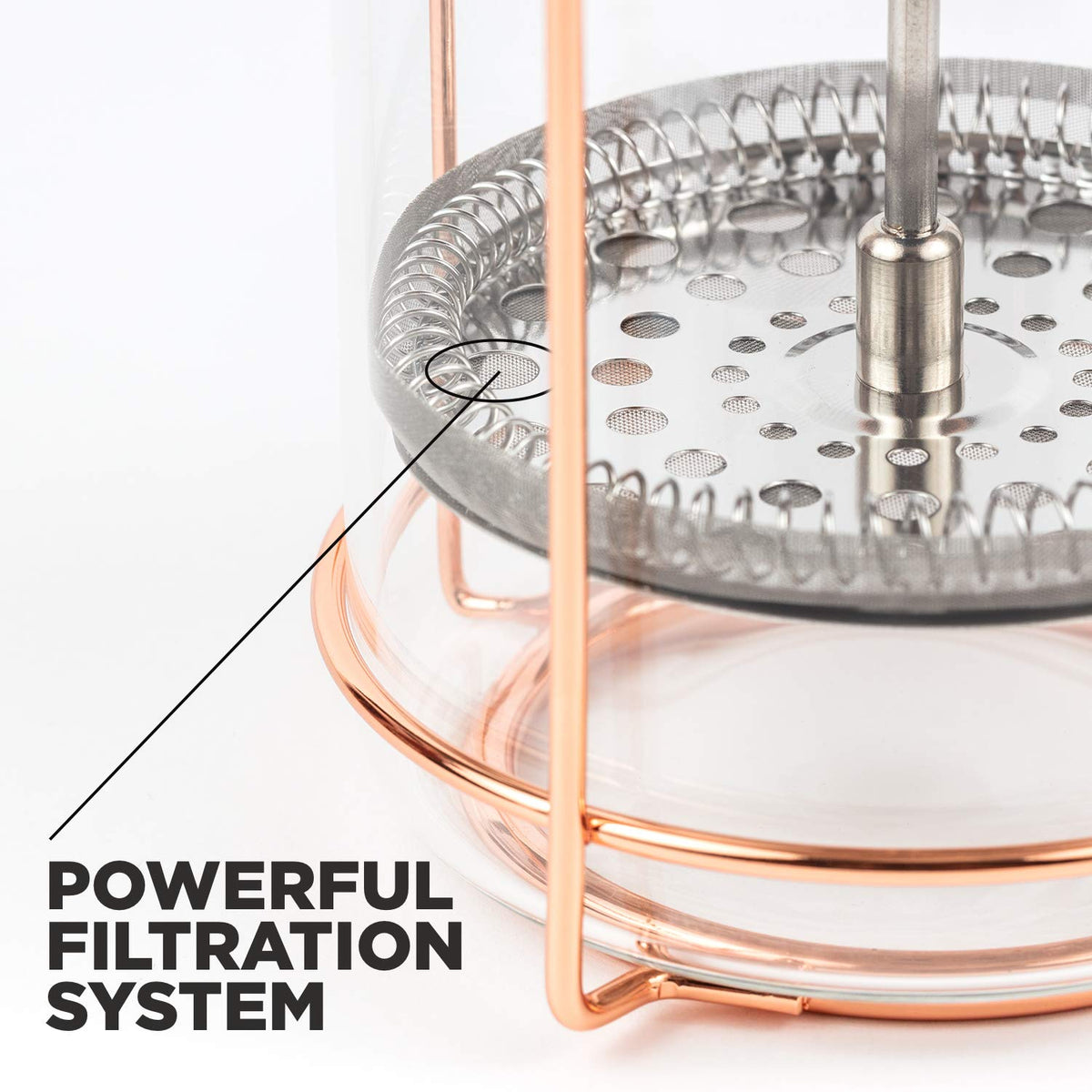 1000ml Rose Gold French Press Coffee Maker U826405