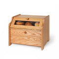Solid Wood Oak Bread Box with Clear Window B386