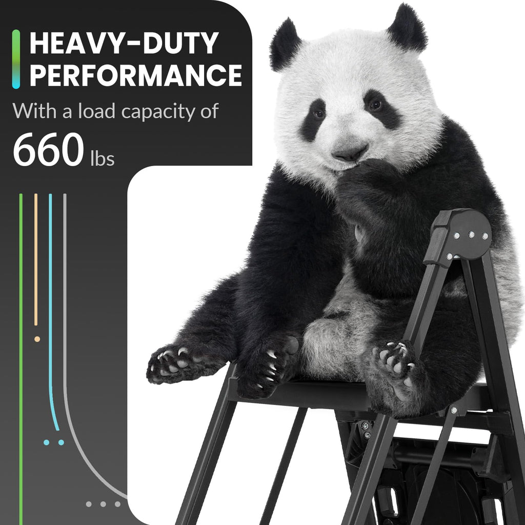3 Step Steel Stool with Handrail & Tool Tray G25219