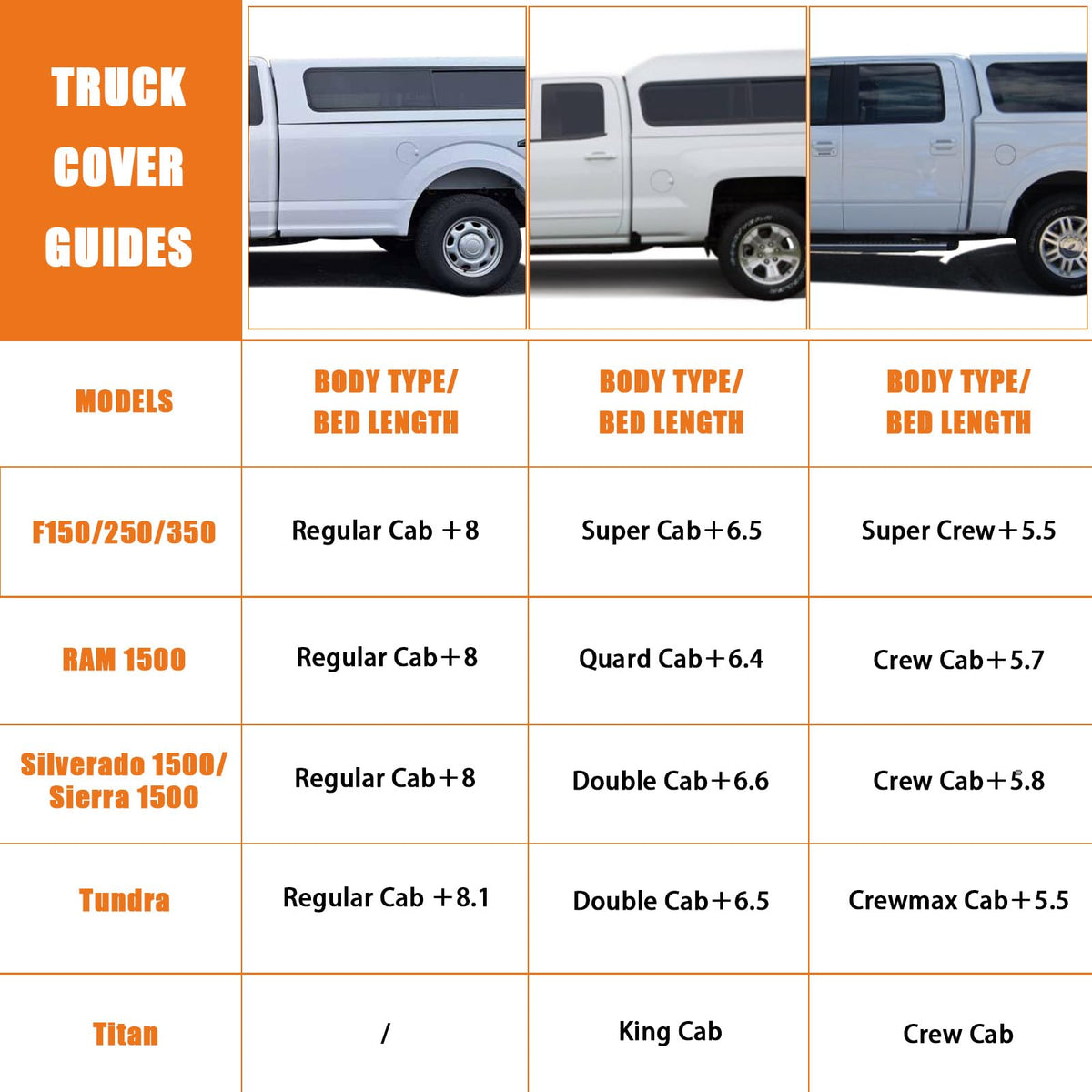 Waterproof Truck Cover for CrewCab 5.5/5.7/5.8 ft with Camper Shell Topper C3879