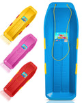 47.5" High-Density Plastic Toboggan Sled with Handles and Pull Rope F97605