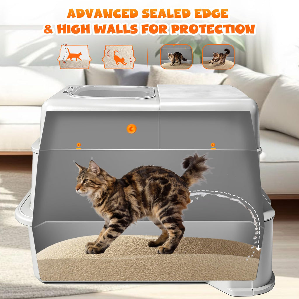 Enclosed Stainless Steel Cat Litter Box with Drawer P458727