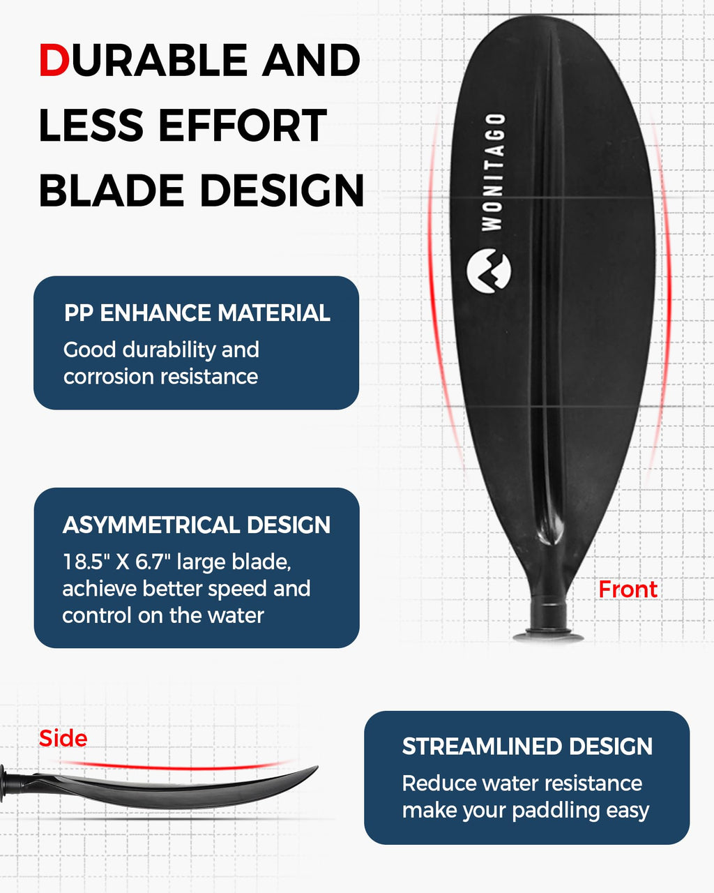Adjustable Lightweight Kayak Paddle I398290