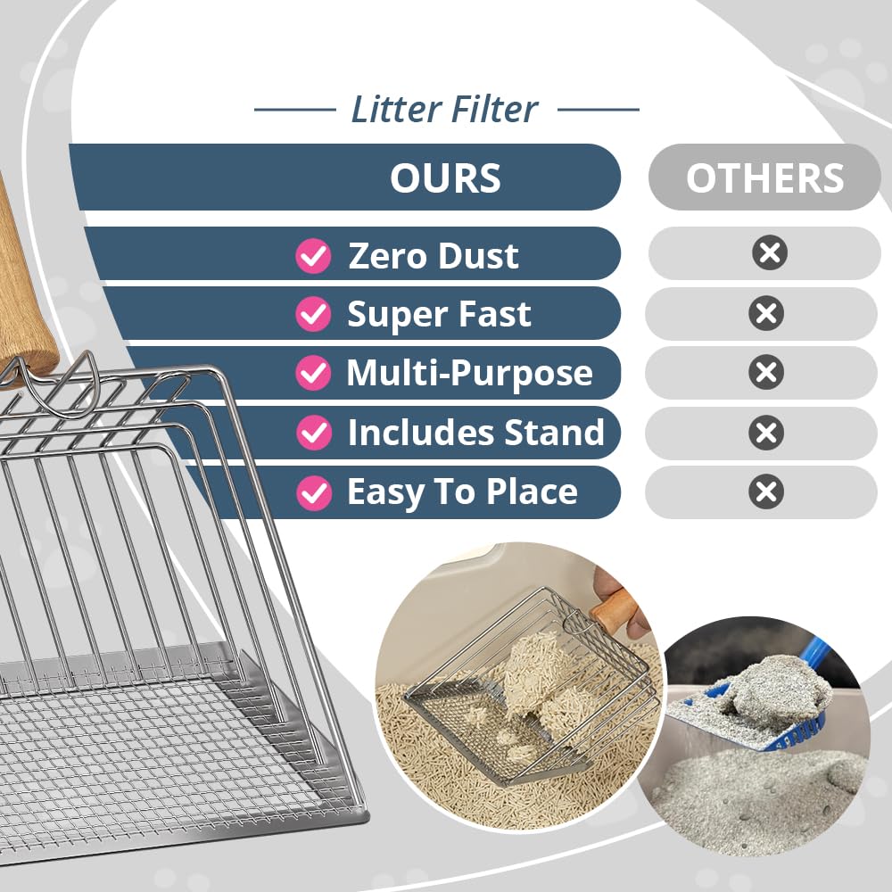 Metal Litter Scoop with Beech Wood Grip B518