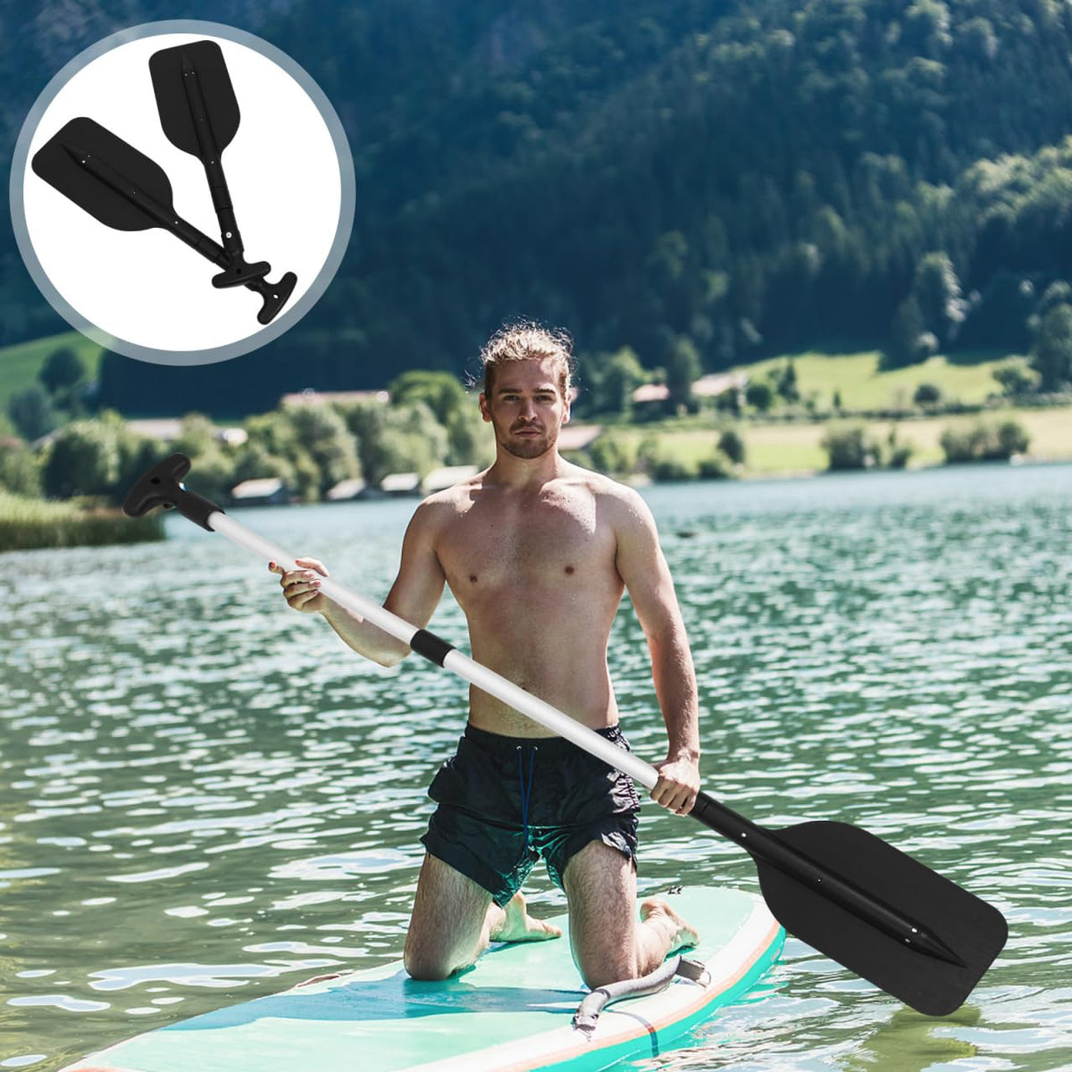 2Pcs Adjustable Aluminum Alloy Kayak Paddle K967052