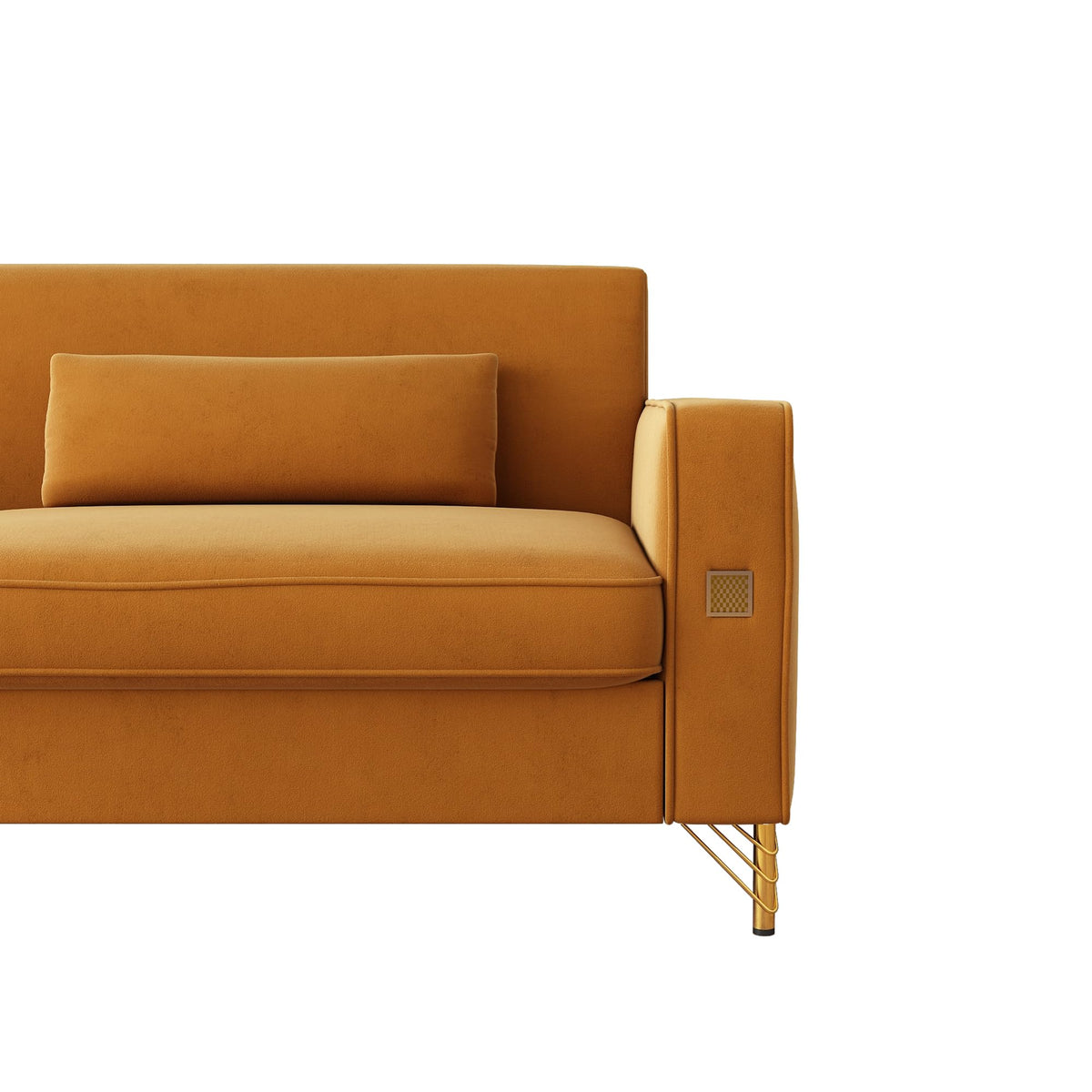 Oversized Velvet Sofa with Armrest and Removable Cushions S56231