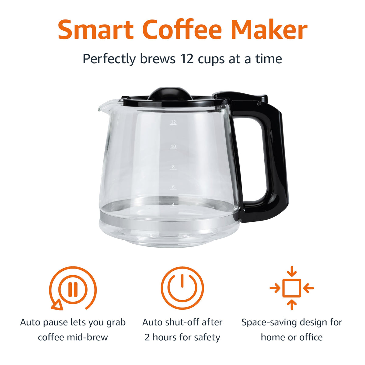 12 Cup Programmable Drip Coffee Maker with Glass Pot E32790