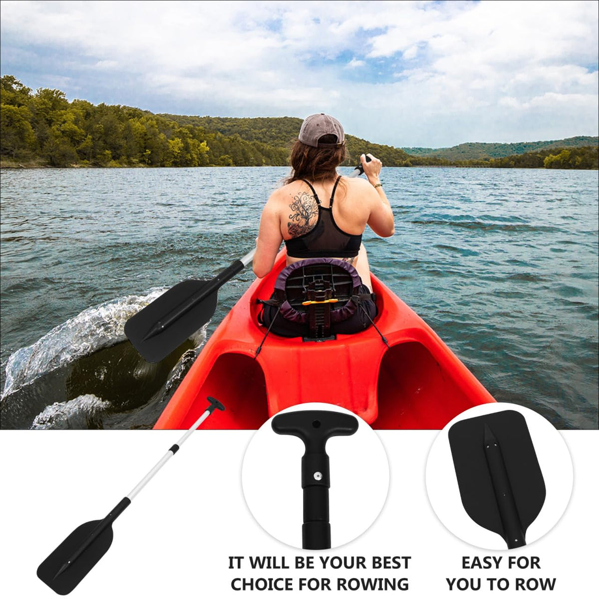 2Pcs Adjustable Aluminum Alloy Kayak Paddle K967052