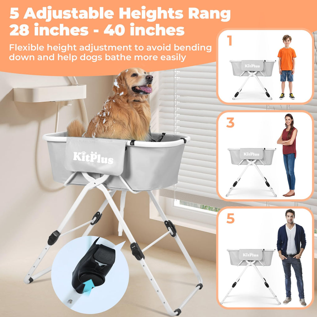 Portable 5 Height Adjustable Dog Bathtub V254