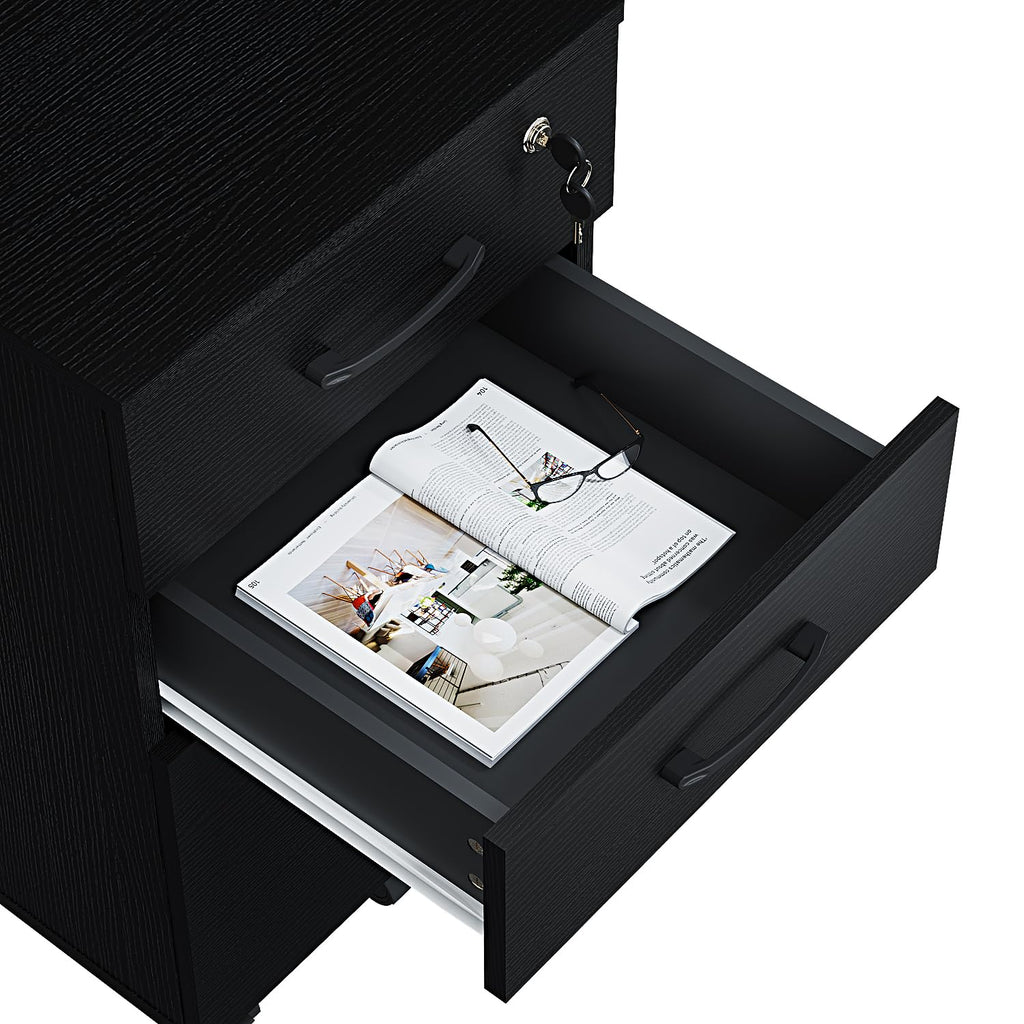3 Drawer Wood Mobile File Cabinet V905625