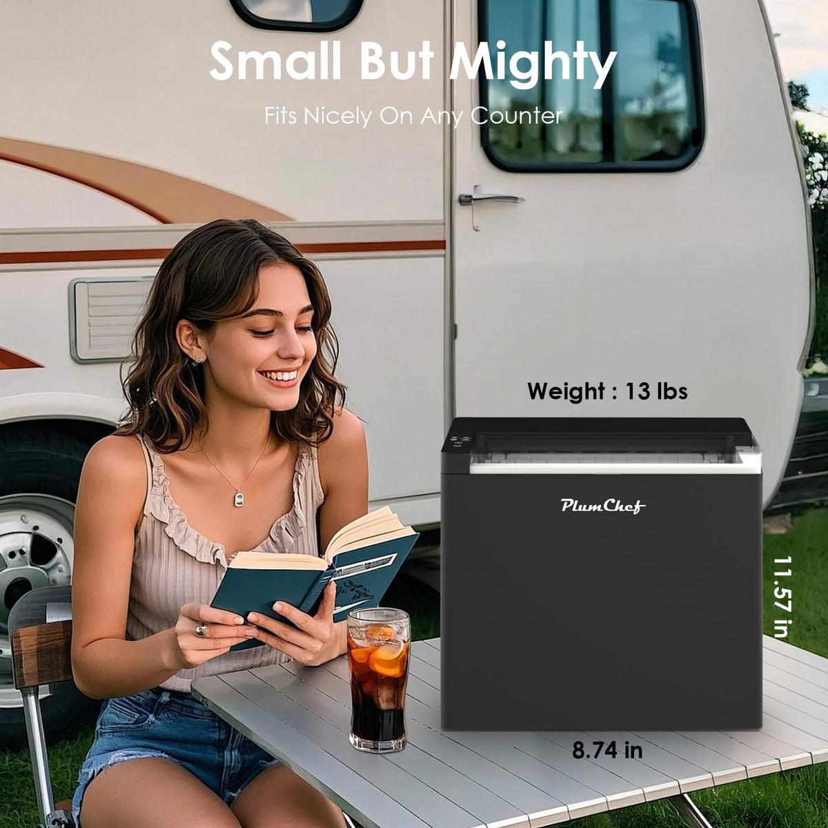Portable Countertop Ice Maker Machine, 26Lbs/24H, Black Y174