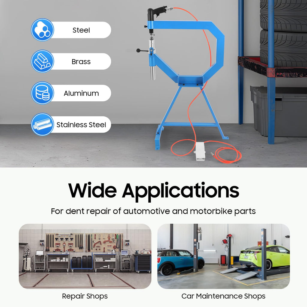 Pneumatic Planishing Hammer Metal Shaping Machine with Anvil & Foot Pedal C884425