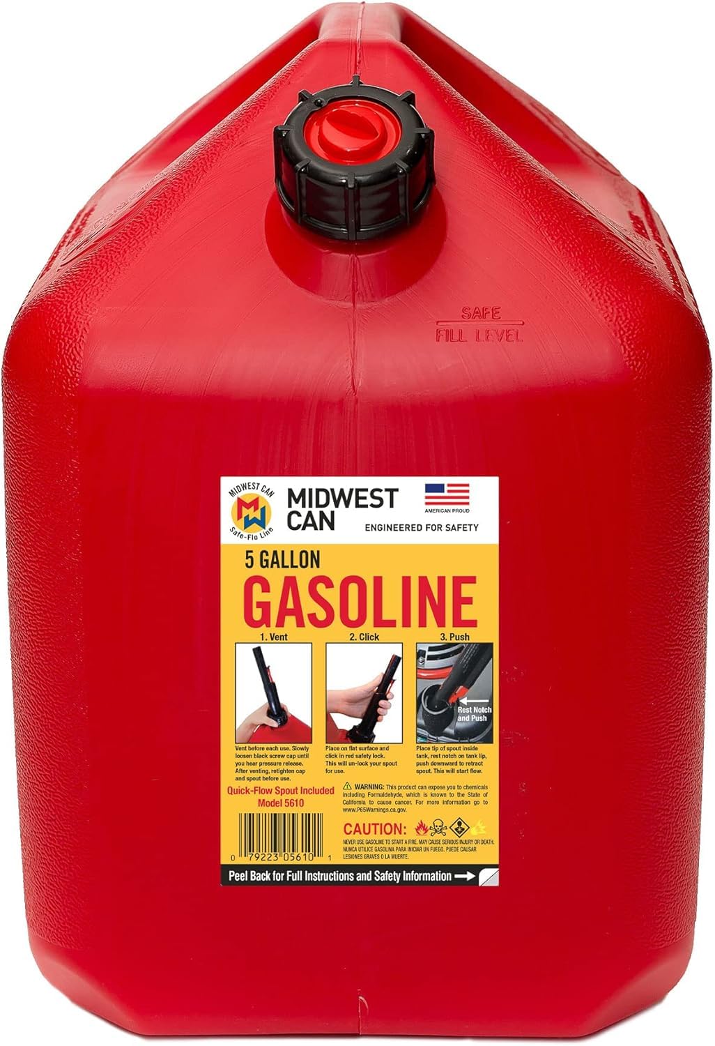 5 Gallon Gas Can Fuel Container with Spout 2 Pack K576