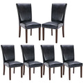 Black PU Leather Upholstered Dining Chairs Set of 6 W81814