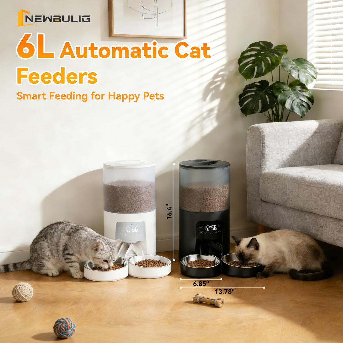Automatic Cat Feeder 6L White T66317