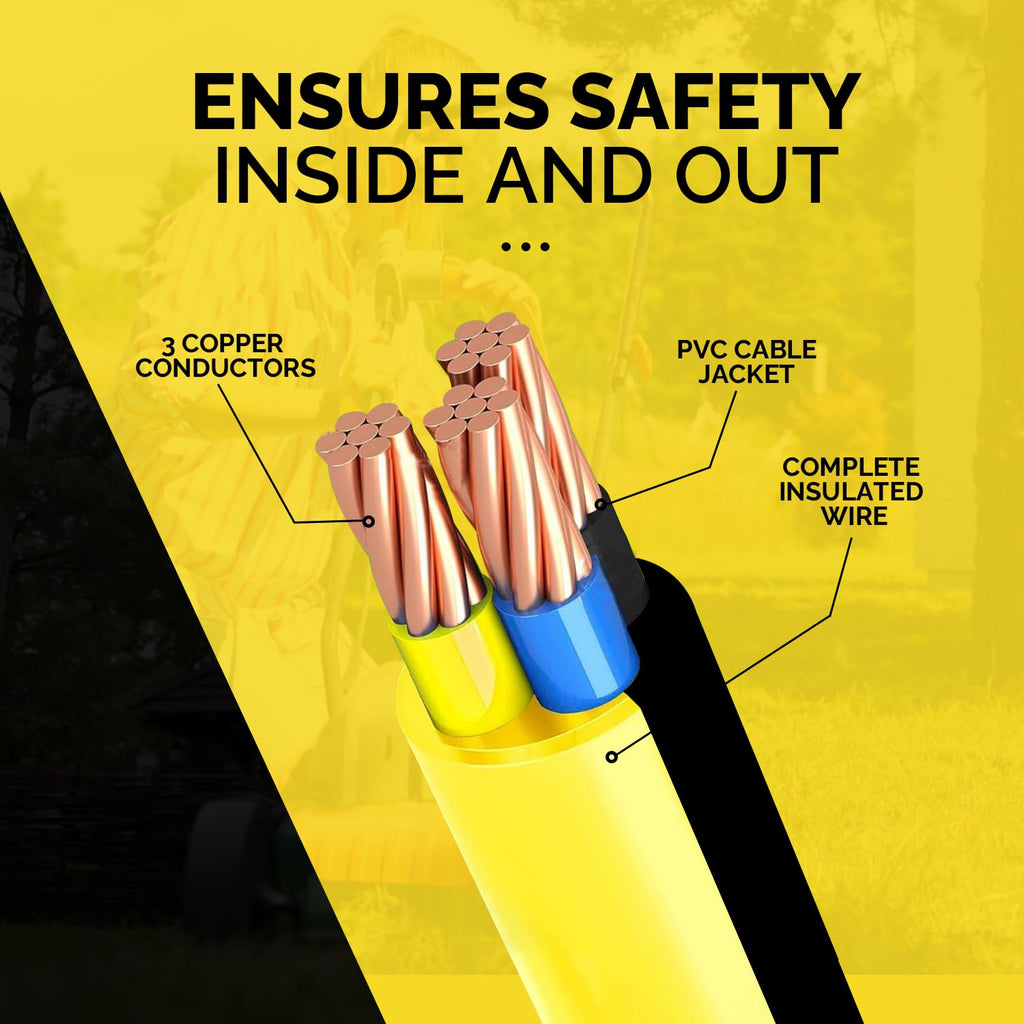 12 Gauge 75 Ft Heavy Duty Extension Cord SJTW Yellow 15Amp 1875W C42024