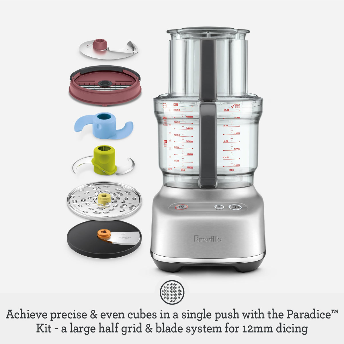 9 Processor and Dicer, Brushed Stainless Steel K2938