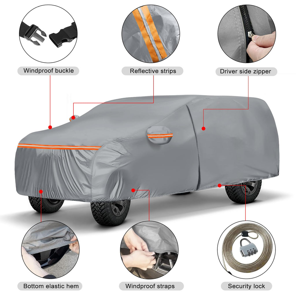 Waterproof Truck Cover for CrewCab 5.5/5.7/5.8 ft with Camper Shell Topper C3879