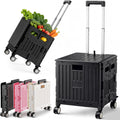 Black Folding Rolling Utility Cart D2337