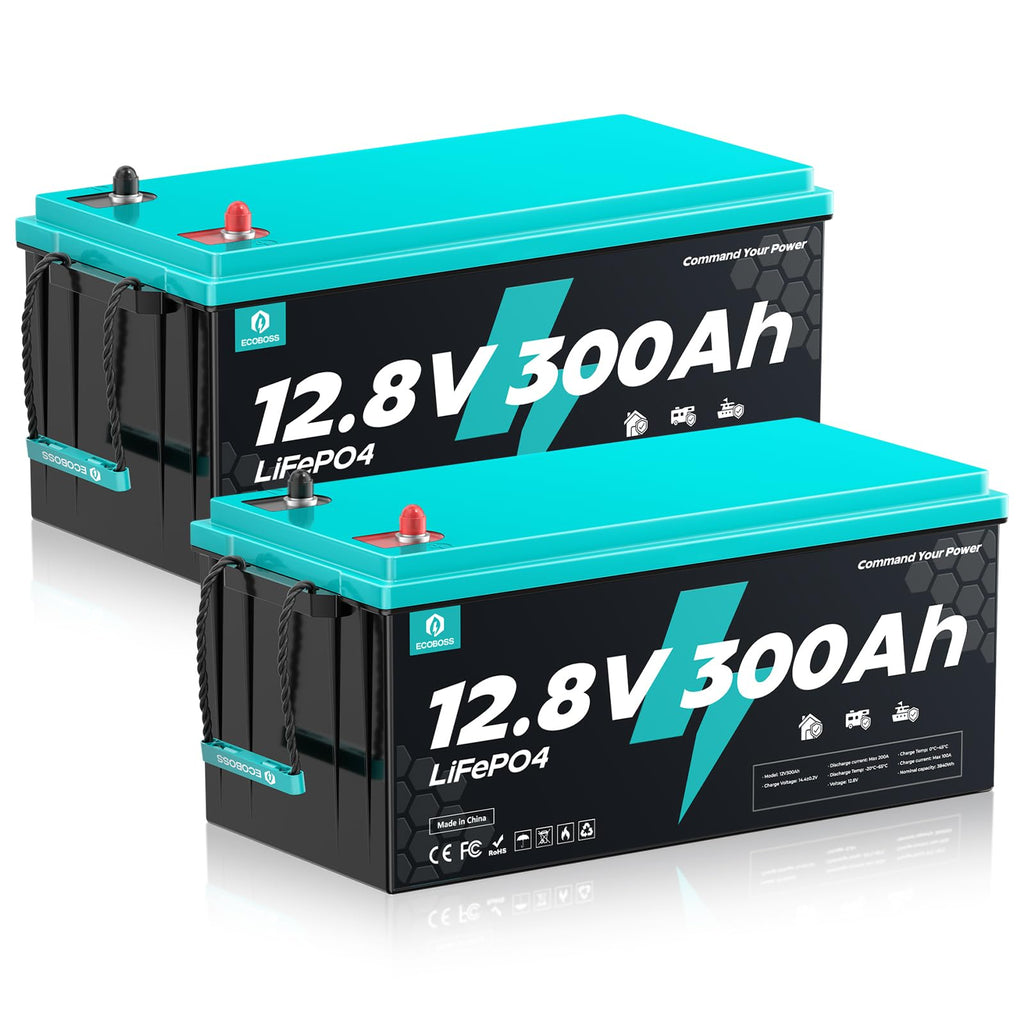 12V 300Ah LiFePO4 Deep Cycle Lithium Battery 2Pack I8428