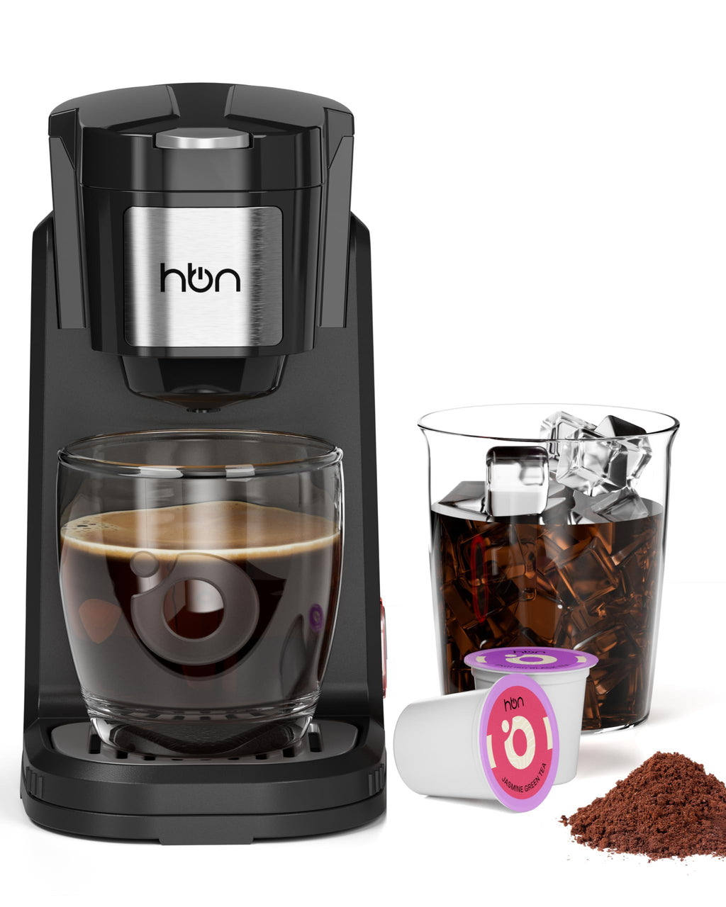 Single Serve Coffee Maker for K-Cup & Ground Coffee, Black I514