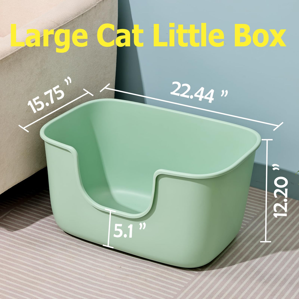 Extra Large Low Entry Cat Litter Box with High Sides O2837