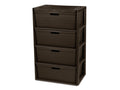 Brown 4 Drawer Plastic Storage Dresser V1600
