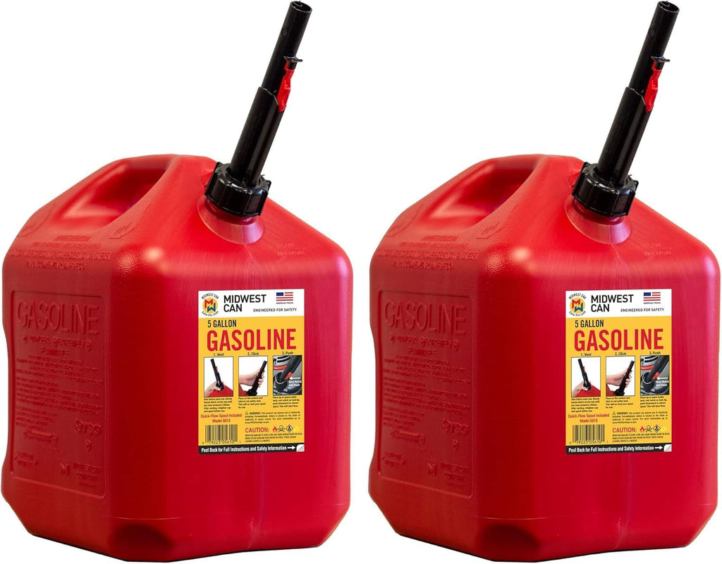5 Gallon Gas Can Fuel Container with Spout 2 Pack K576