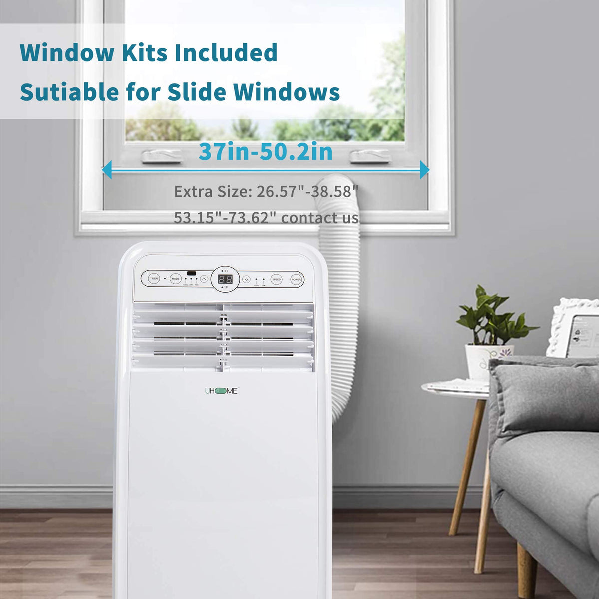 8000 BTU White Portable Air Conditioner D729