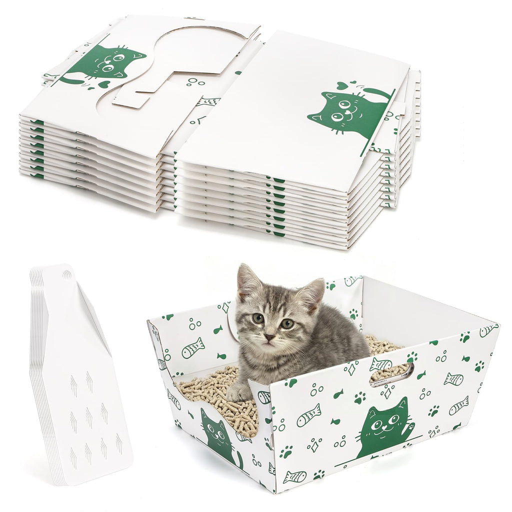 8 Pack Disposable Cat Litter Box with Scoop P2315