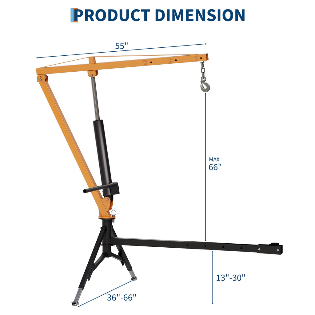 Heavy Duty Hydraulic Hitch Mounted Truck Crane with 360 Degree Swivel Boom D54575