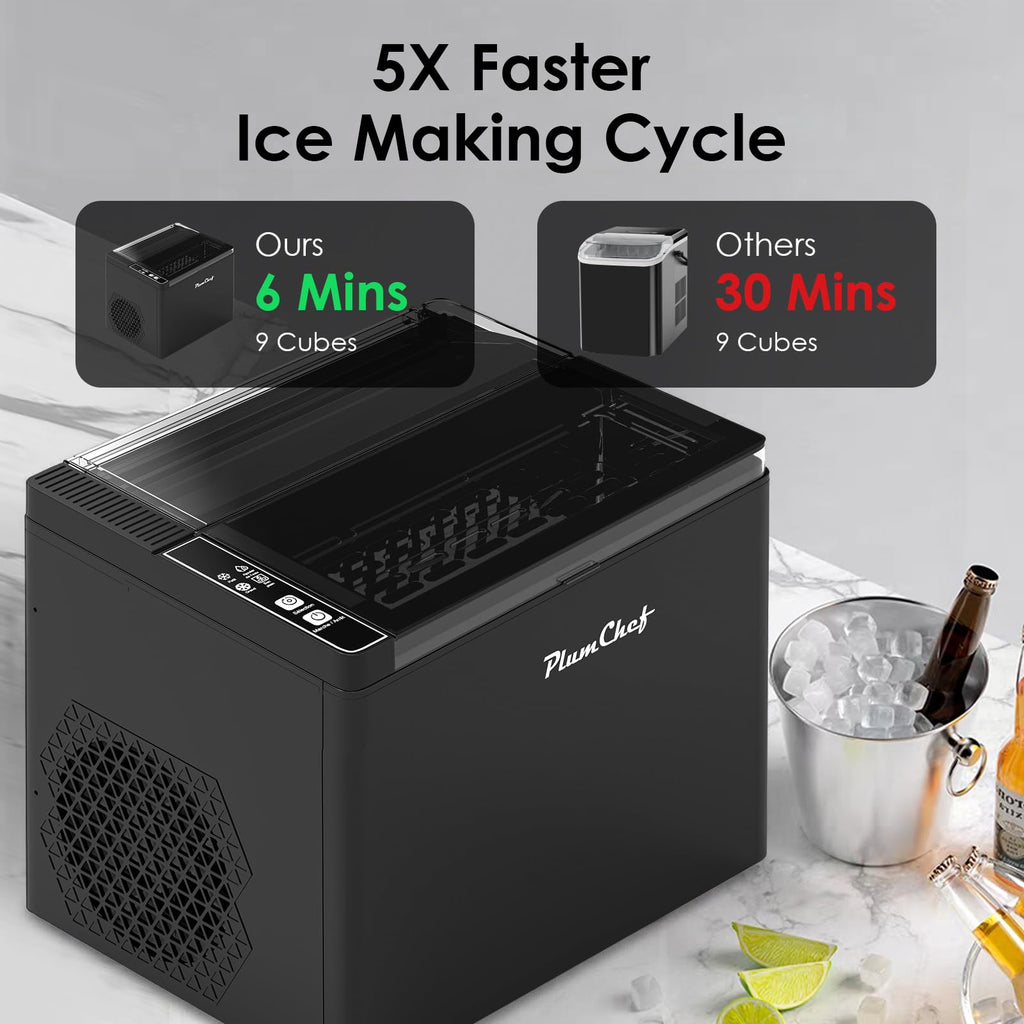 Portable Countertop Ice Maker Machine, 26Lbs/24H, Black Y174
