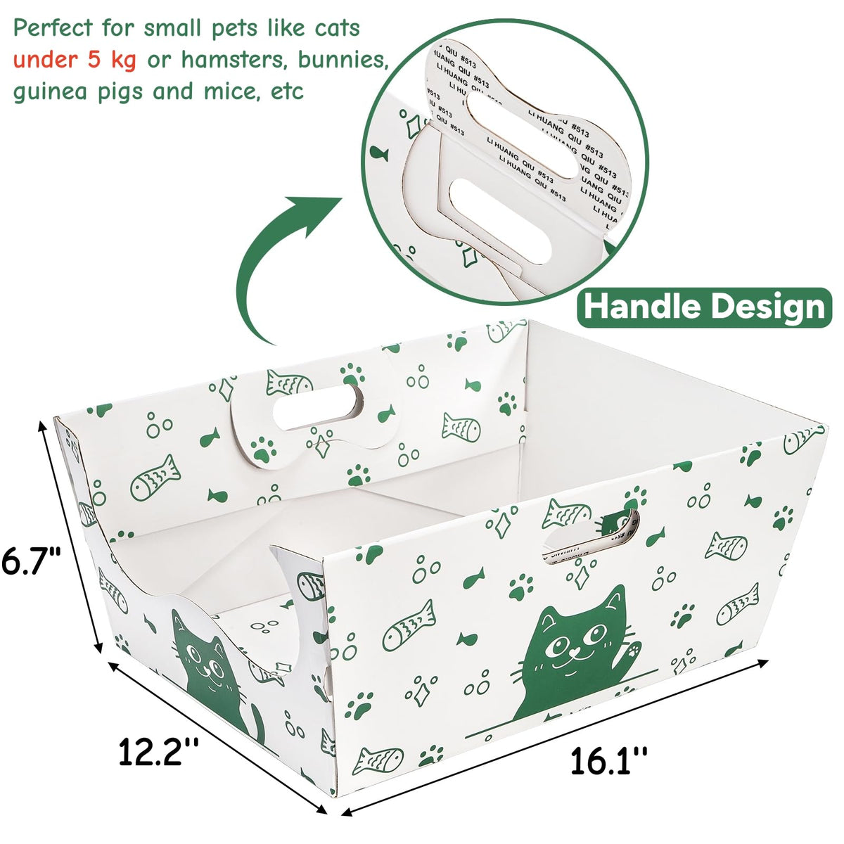 8 Pack Disposable Cat Litter Box with Scoop P2315