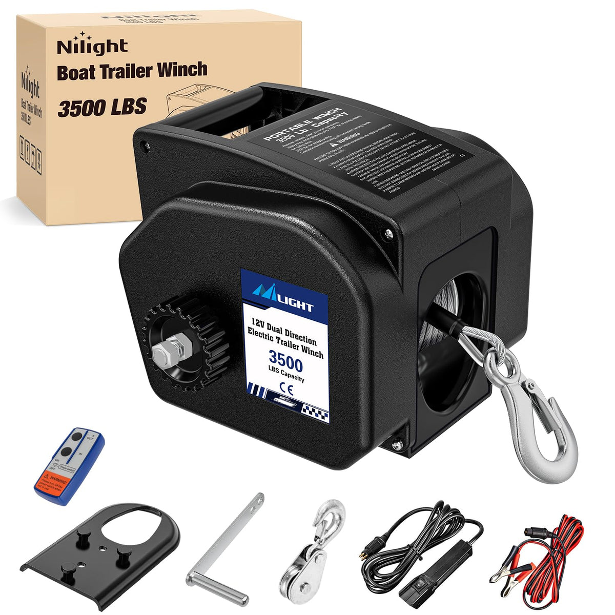 3500 lbs Portable Electric Boat Trailer Winch Z377123